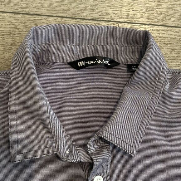 Travis Mathew Golf Polo Mens 2XL Purple Heather Pima Cotton Blend Performance - Picture 3 of 7